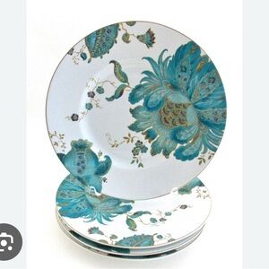 222 Fifth Floral round salad plates, set of 4, NIB